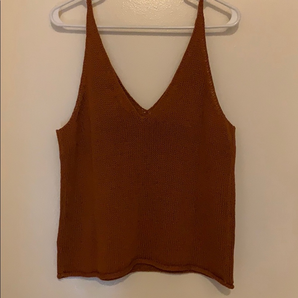 Cable knit orange top